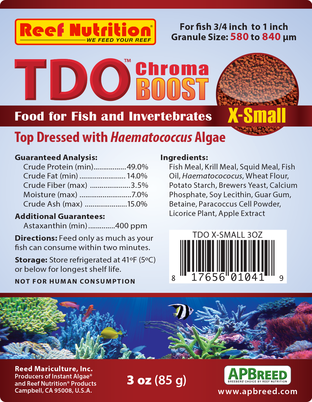Reed Mariculture TDO Pellets